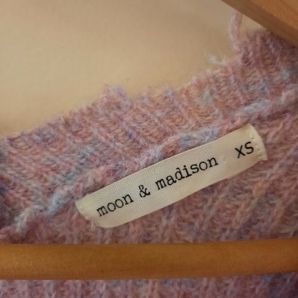 Cropped Long-Sleeve Sweater - Pink XS - Picture 3 of 3